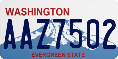 WA license plate AAZ7502