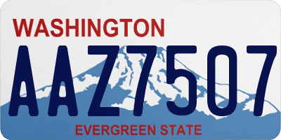 WA license plate AAZ7507