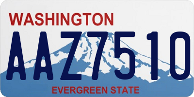 WA license plate AAZ7510