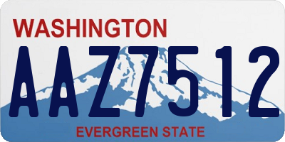 WA license plate AAZ7512