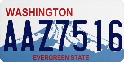 WA license plate AAZ7516