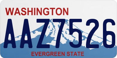 WA license plate AAZ7526