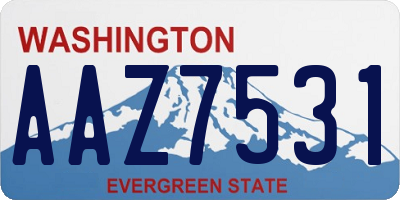 WA license plate AAZ7531