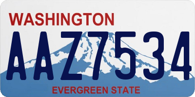 WA license plate AAZ7534