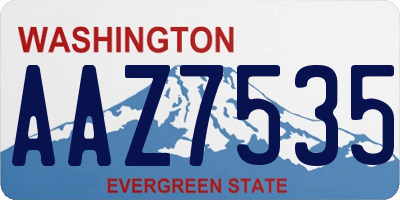 WA license plate AAZ7535