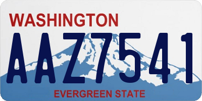 WA license plate AAZ7541