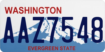 WA license plate AAZ7548