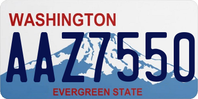 WA license plate AAZ7550