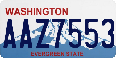 WA license plate AAZ7553