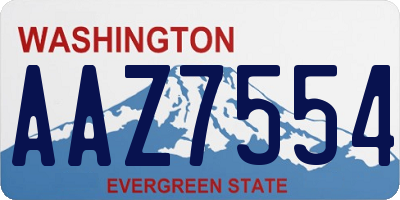 WA license plate AAZ7554