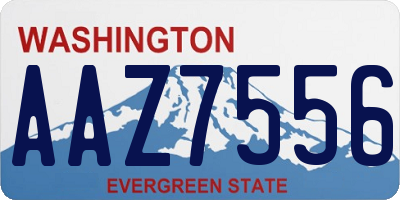 WA license plate AAZ7556