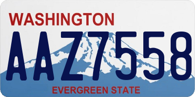 WA license plate AAZ7558
