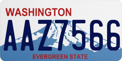 WA license plate AAZ7566