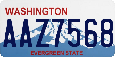 WA license plate AAZ7568