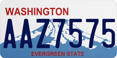 WA license plate AAZ7575