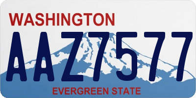 WA license plate AAZ7577