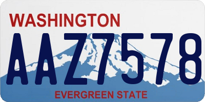 WA license plate AAZ7578