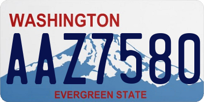 WA license plate AAZ7580