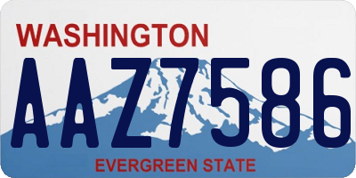 WA license plate AAZ7586