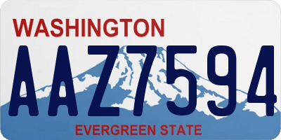 WA license plate AAZ7594