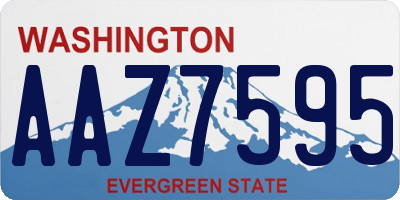 WA license plate AAZ7595
