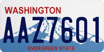 WA license plate AAZ7601
