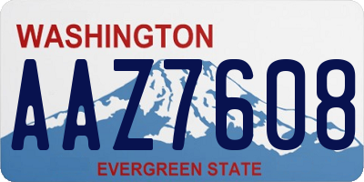 WA license plate AAZ7608