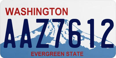 WA license plate AAZ7612