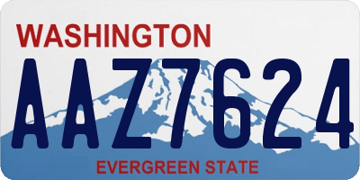 WA license plate AAZ7624