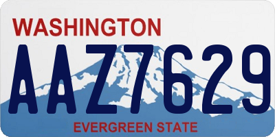 WA license plate AAZ7629