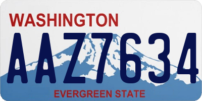 WA license plate AAZ7634