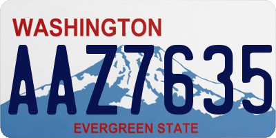 WA license plate AAZ7635
