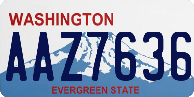 WA license plate AAZ7636