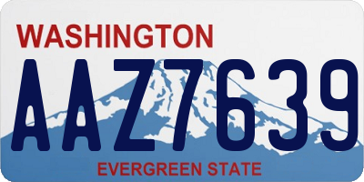 WA license plate AAZ7639