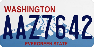 WA license plate AAZ7642