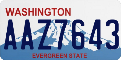 WA license plate AAZ7643
