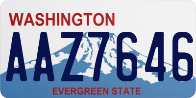 WA license plate AAZ7646