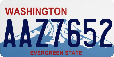 WA license plate AAZ7652