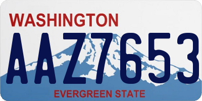 WA license plate AAZ7653