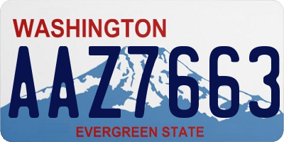 WA license plate AAZ7663