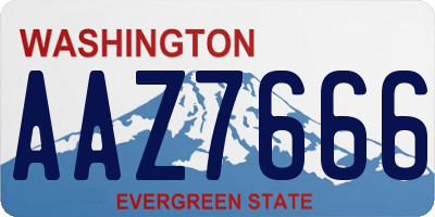 WA license plate AAZ7666