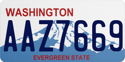 WA license plate AAZ7669