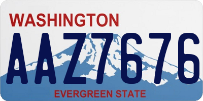 WA license plate AAZ7676