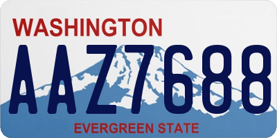 WA license plate AAZ7688