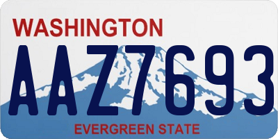 WA license plate AAZ7693