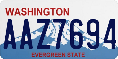 WA license plate AAZ7694