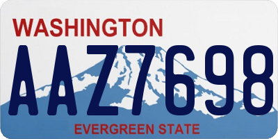 WA license plate AAZ7698