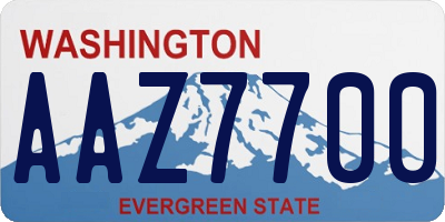 WA license plate AAZ7700