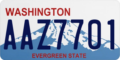 WA license plate AAZ7701