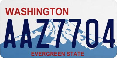 WA license plate AAZ7704